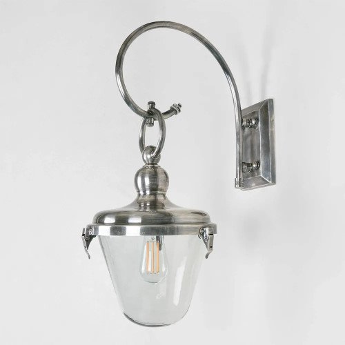 Buitenlamp Belleclaire antiek en vintage met ronde vorm in de stijl industrieel en in zilveren kleur