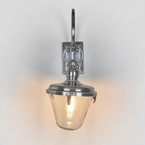 Buitenlamp Belleclaire antiek en vintage met ronde vorm in de stijl industrieel en in zilveren kleur