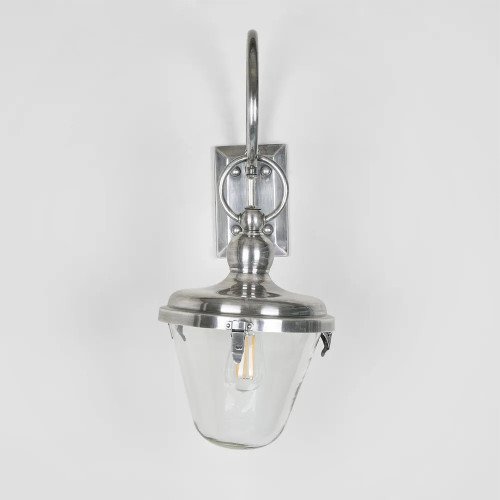 Buitenlamp Belleclaire antiek en vintage met ronde vorm in de stijl industrieel en in zilveren kleur