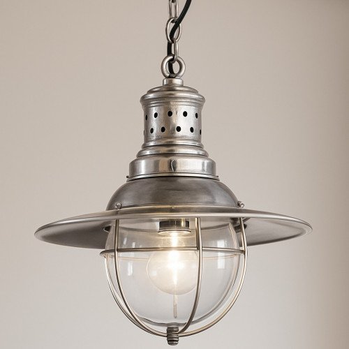 messing lamp in de kleur antiek zilver met een E27 fitting