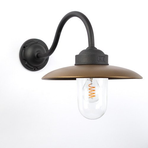 Stallamp Solingen Wandlamp Zwart Brons Landelijk