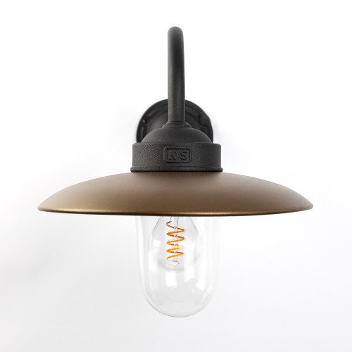 Stallamp Solingen Wandlamp Zwart Brons Landelijk