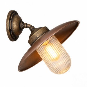 Buitenlamp mayenne brons/koper schuin stallamp landelijk