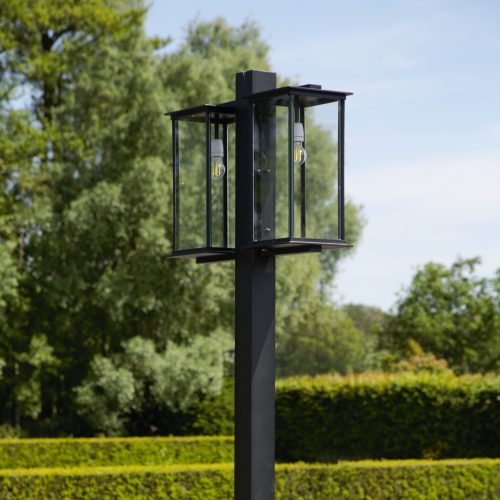 Exclusieve tuinlamp Capital lantaarn 2-lichts zwart 