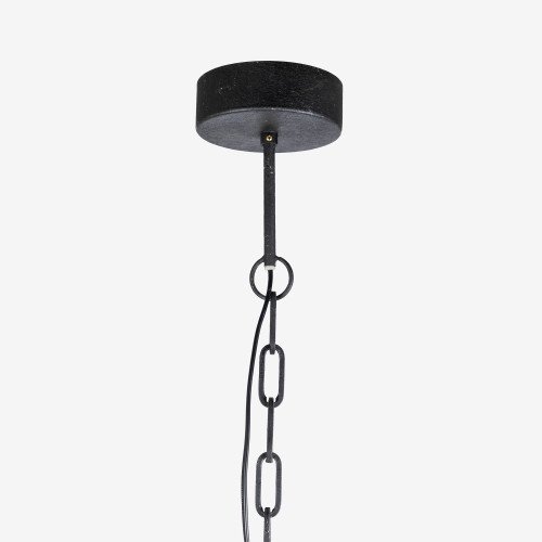 Binnenverlichting Perle hanglamp zwart hout en metaal