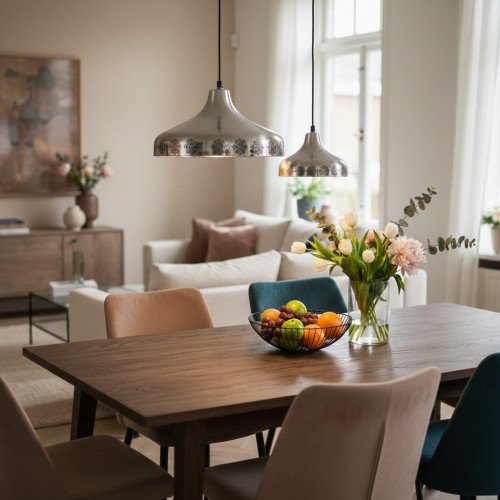 Alu Shiny Flat S hanglamp zilver aluminium Ø22 cm E27 binnenverlichting