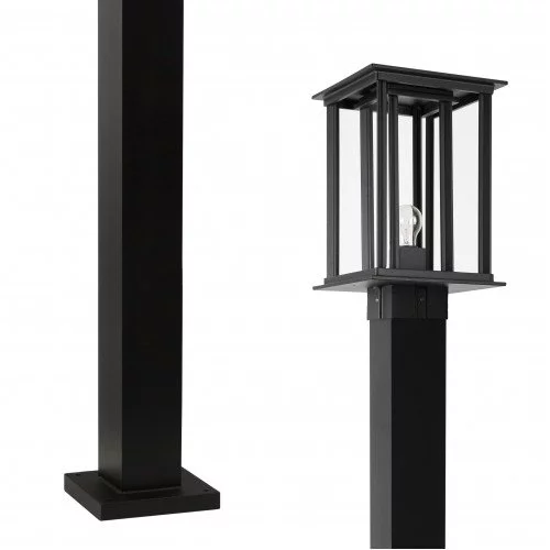 Capital New York Terras tuinlamp met strakke vierkante vormen en stoere uitstraling in zwarte kleur