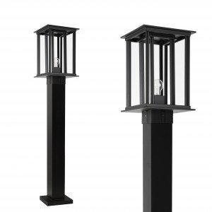 Capital New York Terras tuinlamp met strakke vierkante vormen en stoere uitstraling in zwarte kleur Capital New York Terras tuinlamp met strakke vierkante vormen en stoere uitstraling in zwarte kleur