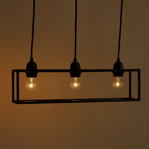 Alix zwart hanglamp 3×E27 metalen pendel
