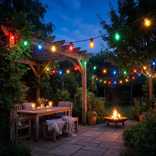 Feestverlichting LED Patio 40 kleur- 40 meter / 48 fittingen