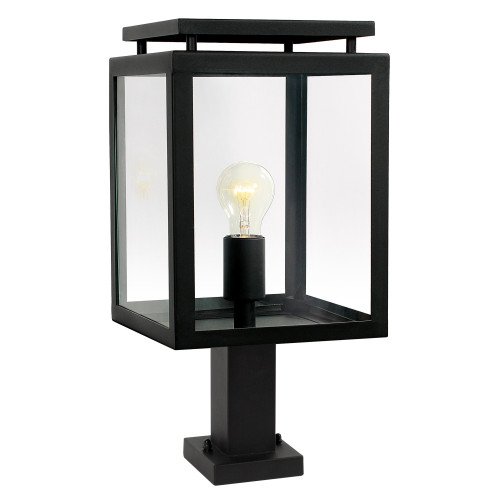 Buitenlamp staand zwart De Vecht Sokkel van KS Verlichting stijlvol strak moderne verlichting voor buiten