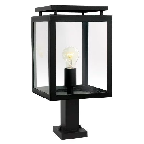 Buitenlamp staand zwart De Vecht Sokkel van KS Verlichting stijlvol strak moderne verlichting voor buiten