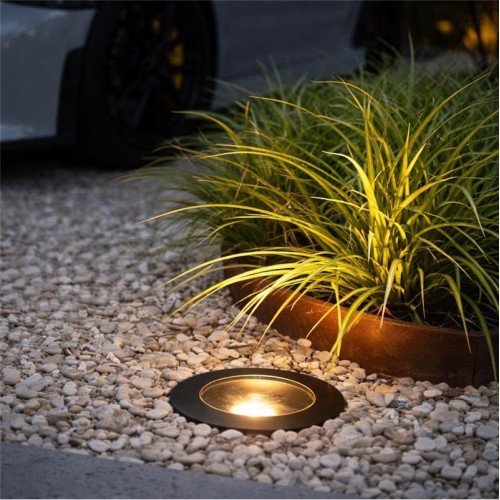 RVS Grondspot LED Ø11 Rond Zwart