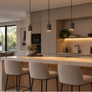 set van 3 Marmer binnenverlichting Egg hanglamp zwart