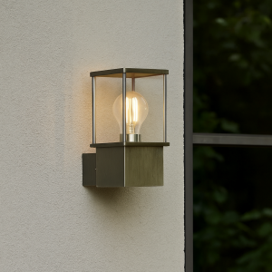 Buitenlamp Astro wandlamp RVS stijlvol en compacte verlichting voor buiten aan de wand met heldere beglazing van het merk KS Verlichting