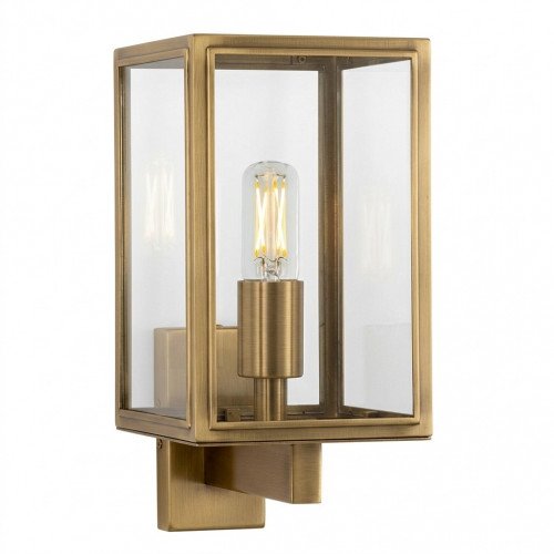 Moderne messing buitenlamp met heldere beglazing verlichting voor aan de wand buiten