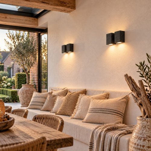 Set van 2 Pure Up & Downlighter beton zwart