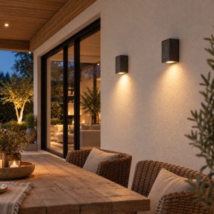 Pure Down wandlamp downlighter beton in zwarte kleur