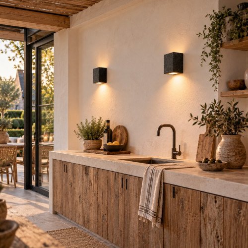 Set van 2 Pure Up & Downlighter beton zwart