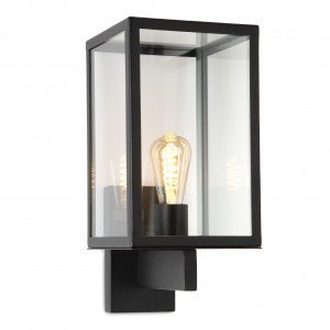 Zwart modern vierkant buitenlamp muurlamp wandlamp RVS