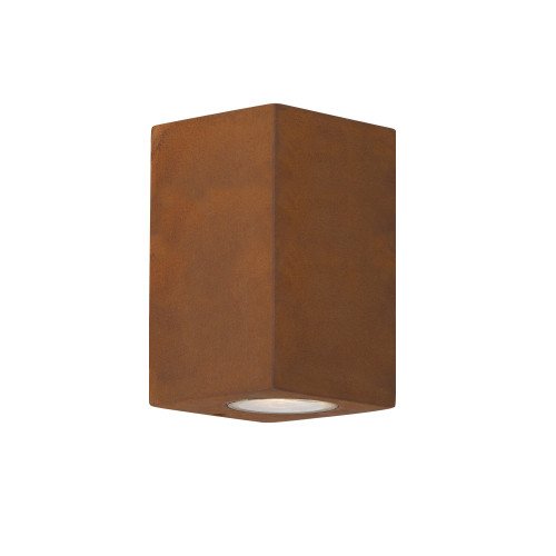 Moderne buitenlamp wandlamp Geo Down Corten gemaakt van RVS en afwerkt in cortenkleur