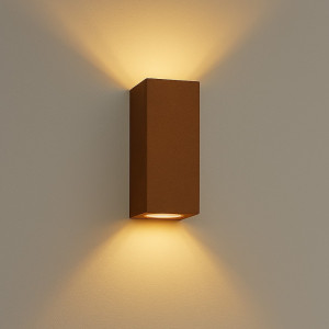 Buitenverlichting Geo up en down wandlamp in moderne stijl van cortenstaal