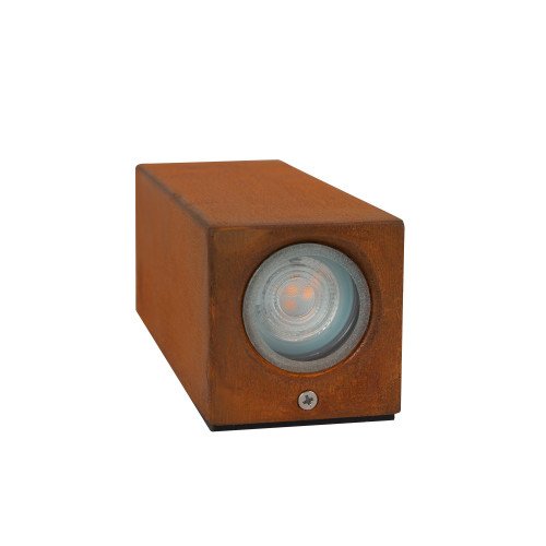 Moderne buitenlamp wandlamp Geo Down Corten gemaakt van RVS en afwerkt in cortenkleur