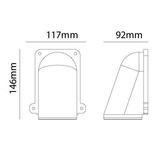 aluminium buitenlamp voor aan de wand met ronde vormen en modern design