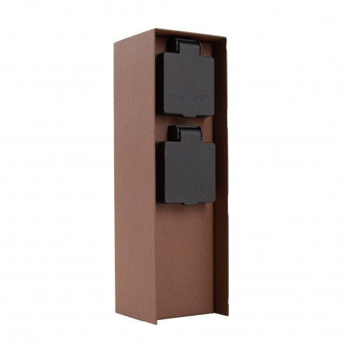 Buitenstopcontact charge 2 corten kleur 2 stopcontacten strak design randaarde