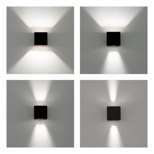 Shift up- en downlighter wandlamp voor binnen met modern design van aluminium in champagne kleur