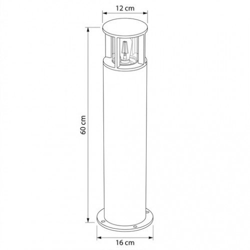 Een bruine robuuste ronde tuinlamp cortenstaal E27 fitting 