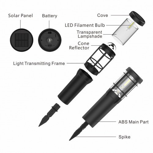 Solar tuinlamp Faro buitenverlichting zwart