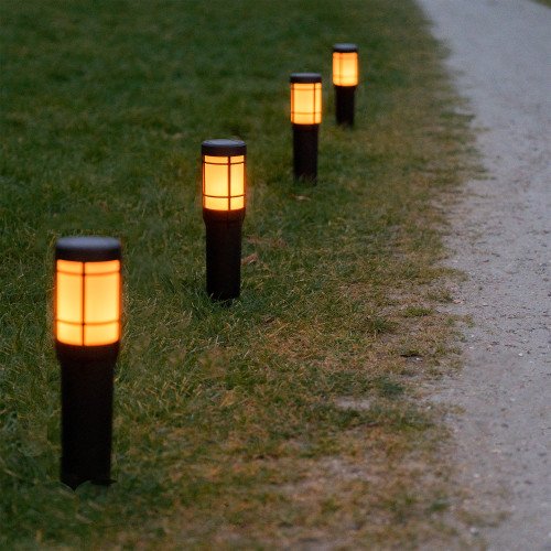 Solar tuinlamp Fuego buitenverlichting zwart