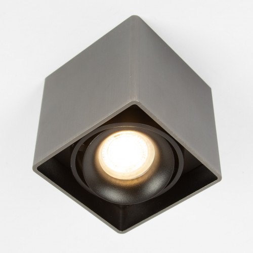 Richtbare opbouwspot Bjorn 1 Gun Metal vierkant