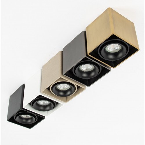 Richtbare opbouwspot Bjorn 1 Gun Metal vierkant