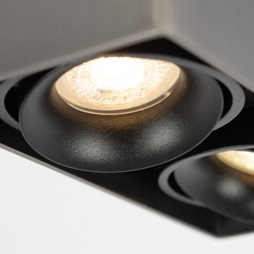 Richtbare opbouwspot Bjorn 2 Gun Metal rechthoekig