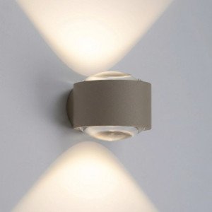 Champagne convex glazen venster modern wandlamp up&down