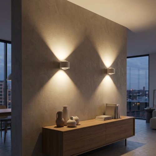 Champagne convex glazen venster modern wandlamp up&down