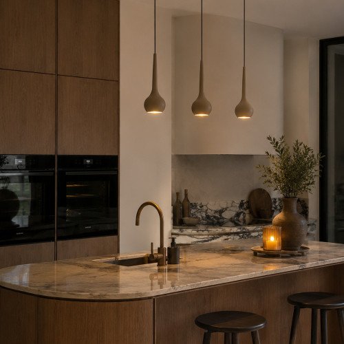 Champagne druppel-design hanglamp aluminium modern