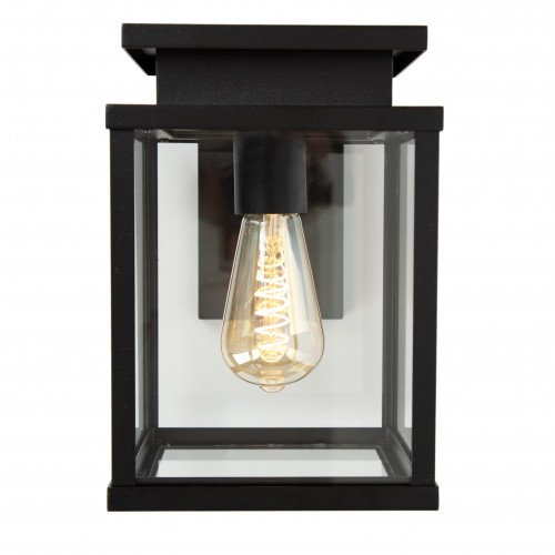 Zwarte moderne vierkante wandlamp zwart e27