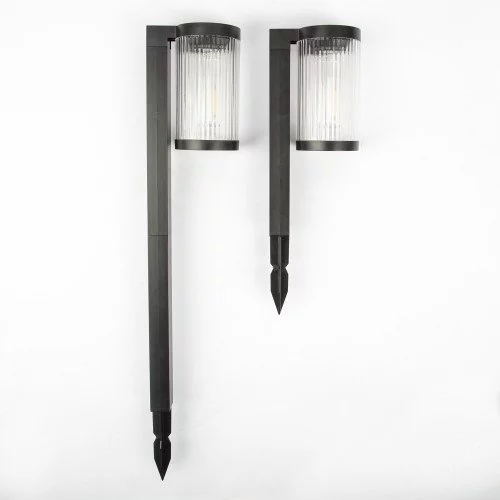 Zwarte LED solar tuinlamp met prikspie tuinverlichting