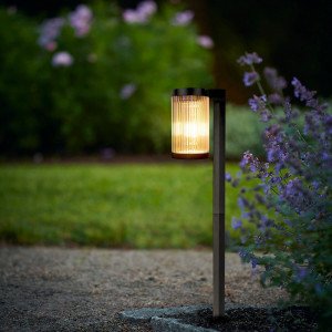 Zwarte LED solar tuinlamp met prikspie tuinverlichting