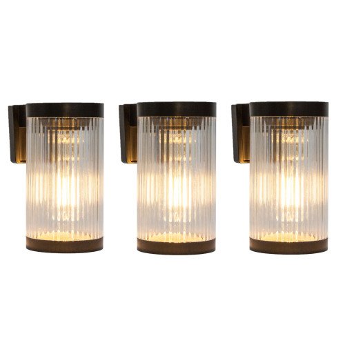 set van 3 Moderne muurlamp zonne-energie rond model