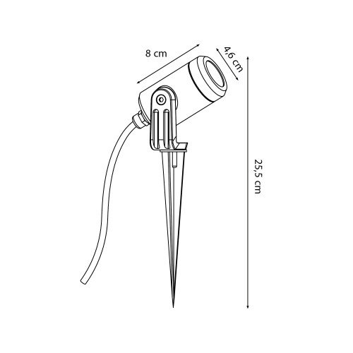 Cortenkleurige compacte grondspot LED-Spike GU10 PAR11