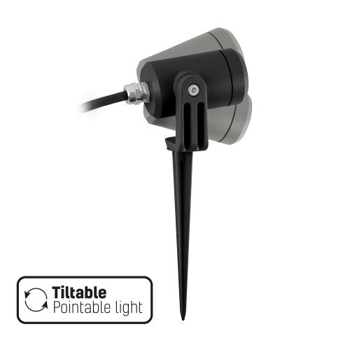 Zwarte compacte grondspot LED-Spike GU10 PAR11