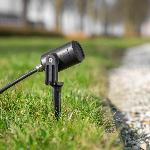 Zwarte compacte grondspot LED-Spike GU10 PAR11