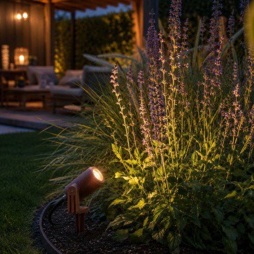 Cortenkleurige compacte grondspot LED-Spike GU10 PAR11