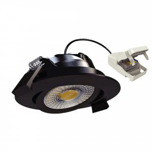 Ronde inbouwspot plafond zwart dimbaar 82cm