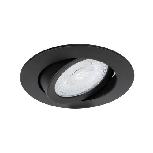 Ronde inbouwspot plafond zwart dimbaar 82cm