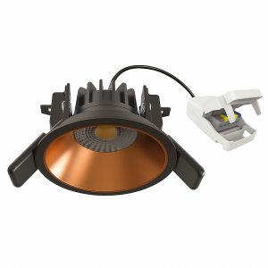 Inbouwspot zwart Ivar koperen ring Dimbaar LED Inbouwspot zwart Ivar koperen ring Dimbaar LED